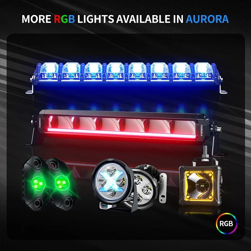 AURORA Screwless IP69K 20inch DRL RGB LED Light Bar