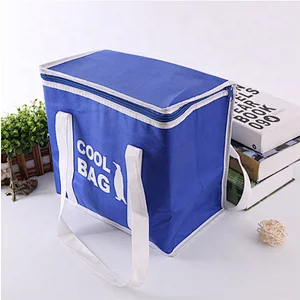 wholesale promotional custom printed disposable non woven tote lunch thermal insulated food deliver cooler bag