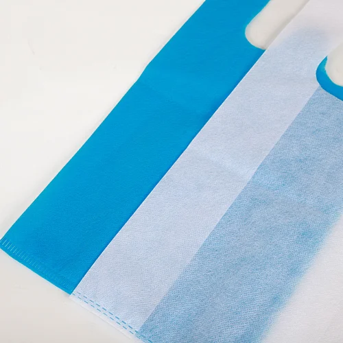 Supermarket bag Reusable t shirt packaging bag w cut non woven bag