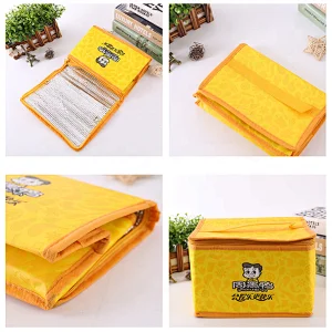 Accept customized logo and packing non woven insulated lunch thermal cooler bag
