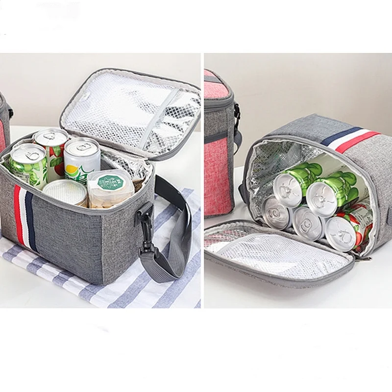 Portable custom logo insulated 6 can non woven cooler bag for frozen food