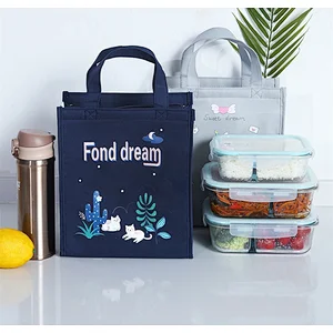 Customized quality non woven children insulated lunch food delivery cooler bag with logo printing
