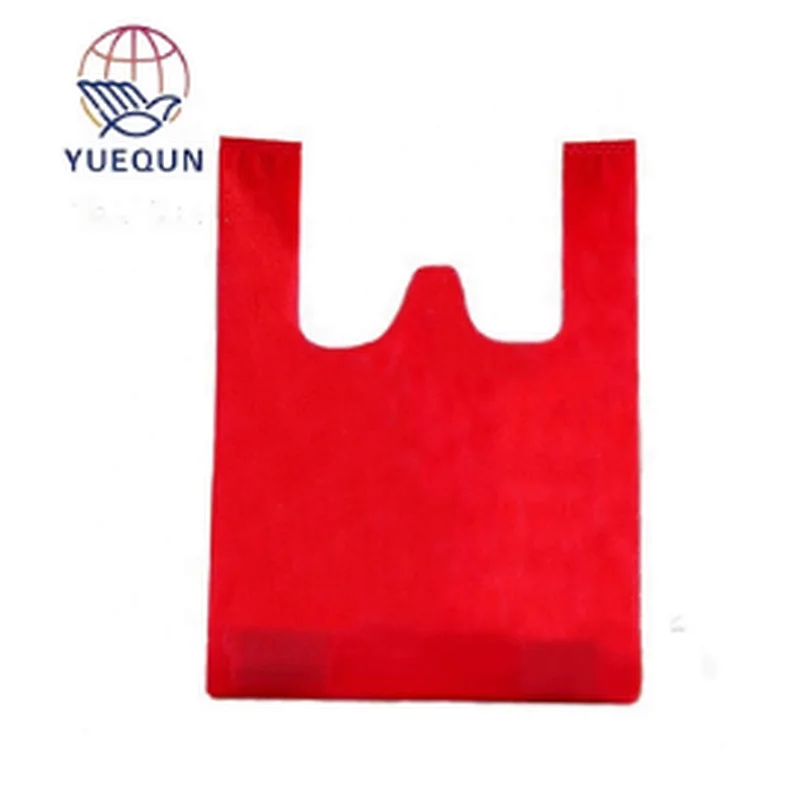 Cheap polypropylene laminated non woven t-shirt bag design