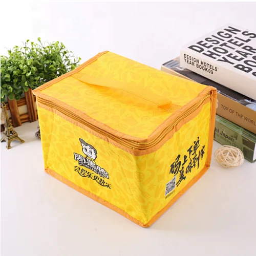 Manufacture Foldable Shopping Insulated Food Delivery Tote Promotional non woven cooler bag