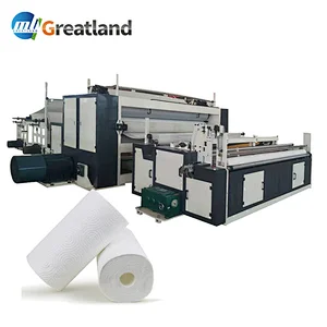 Cheap Price Glue Laminated 1350 Kitchen Towel Toilet Tissue Paper Roll Product Making Machine with Single Roll Packing Machine