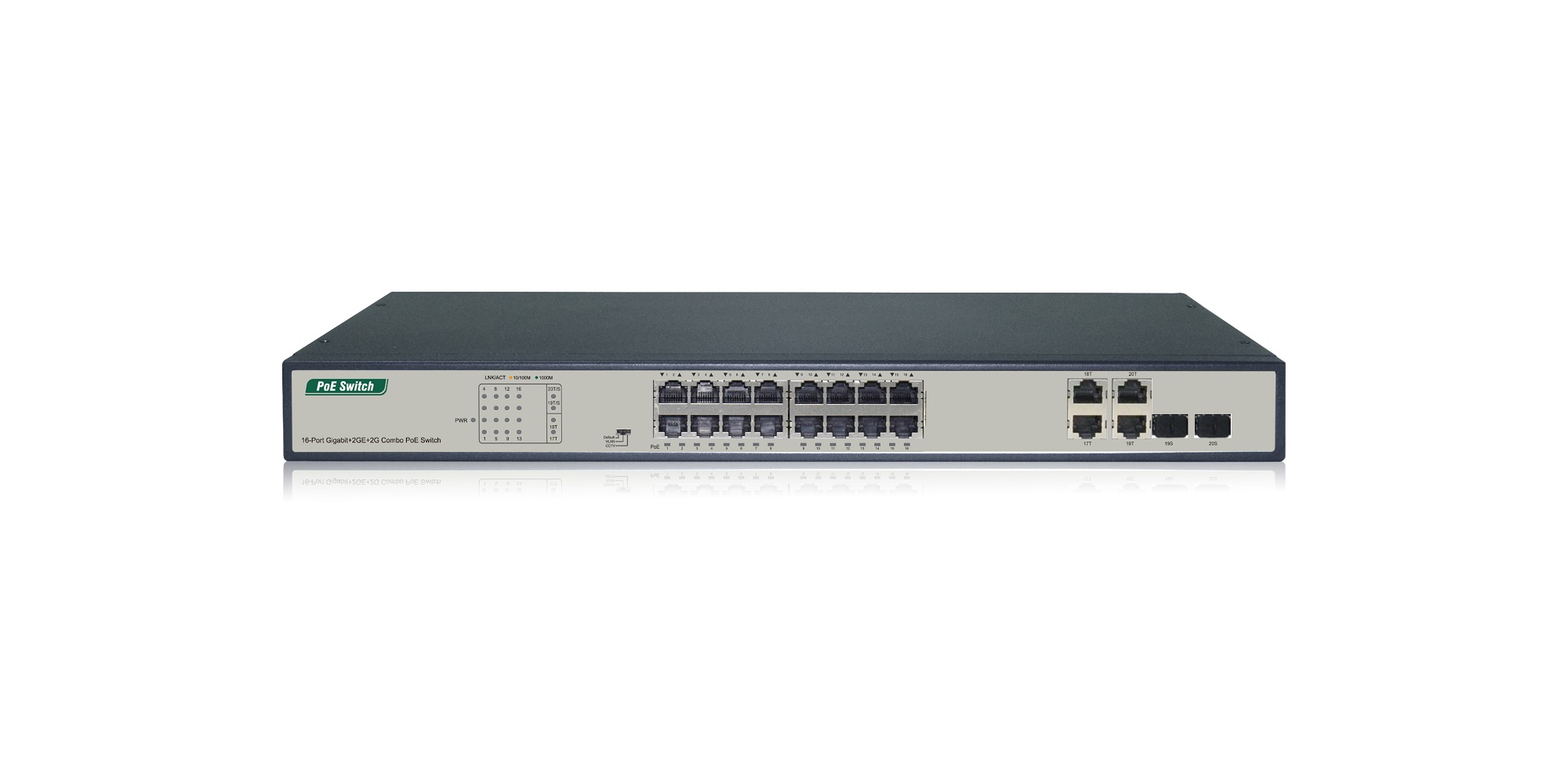 16-Port Gigabit+2GE+2G Combo PoE Switch