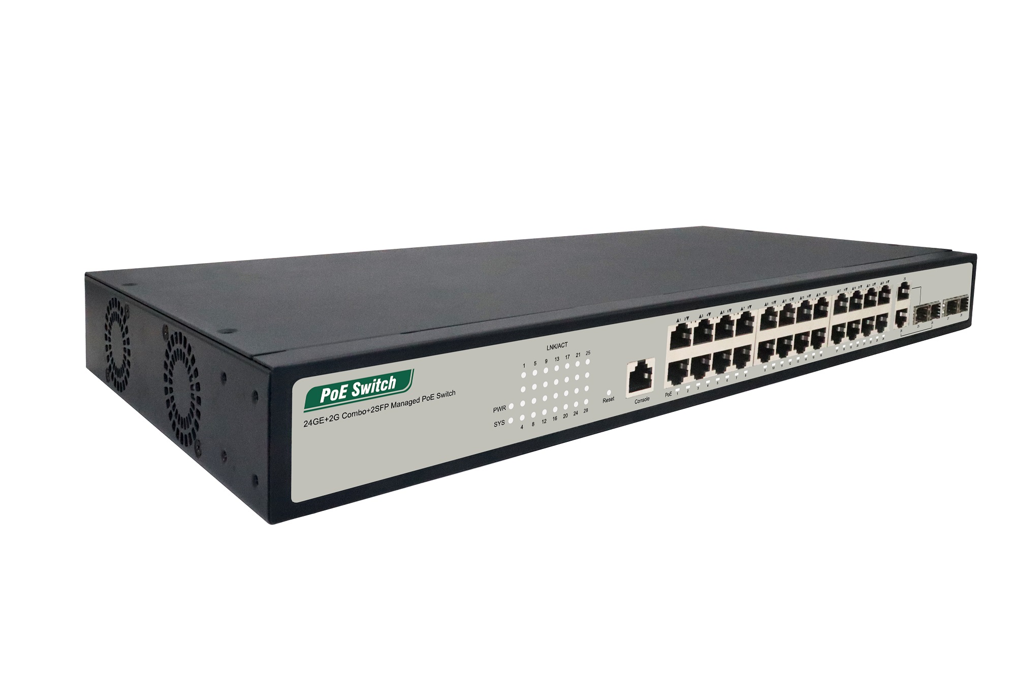 24-Port Gigabit+2G Combo+2G SFP+1Console Managed PoE Switch