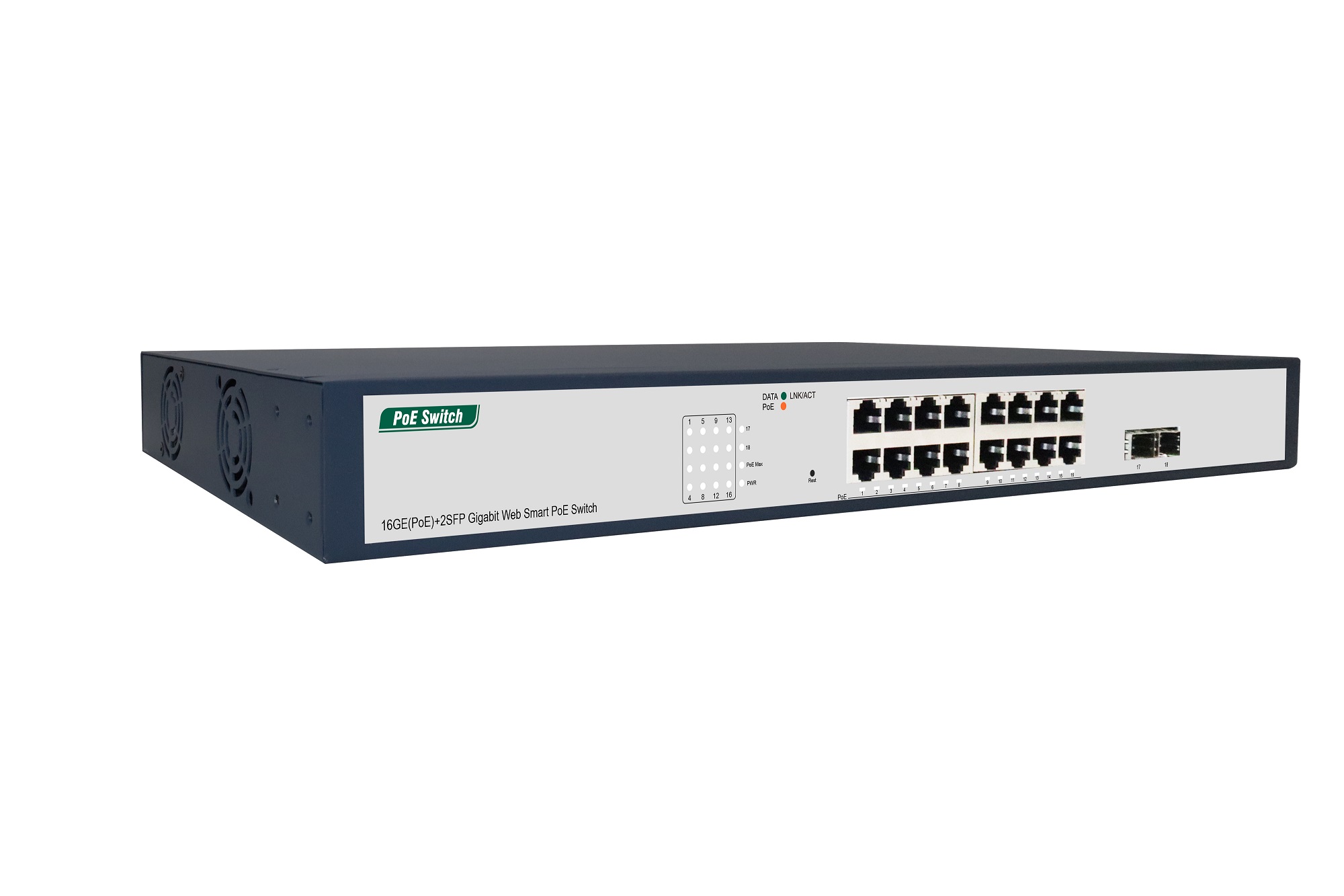 16GE(PoE)+2SFP Gigabit Web Smart PoE Switch