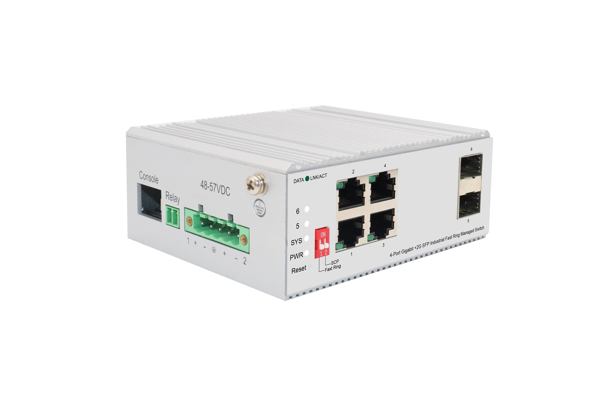 4-Port Gigabit +2G SFP Industrial Fast Ring Managed Switch