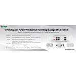 4-Port Gigabit +2G SFP Industrial Fast Ring Managed PoE Switch