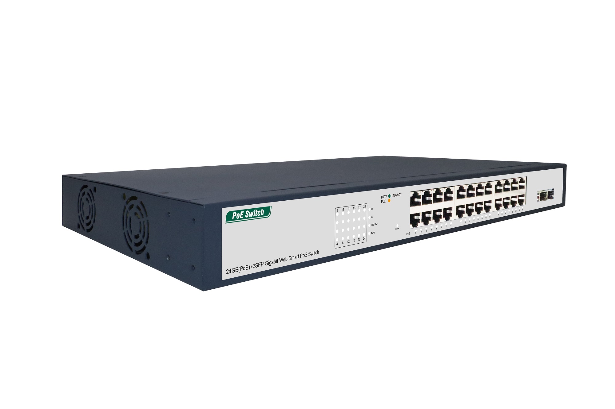 24GE(PoE)+2SFP Gigabit Web Smart PoE Switch