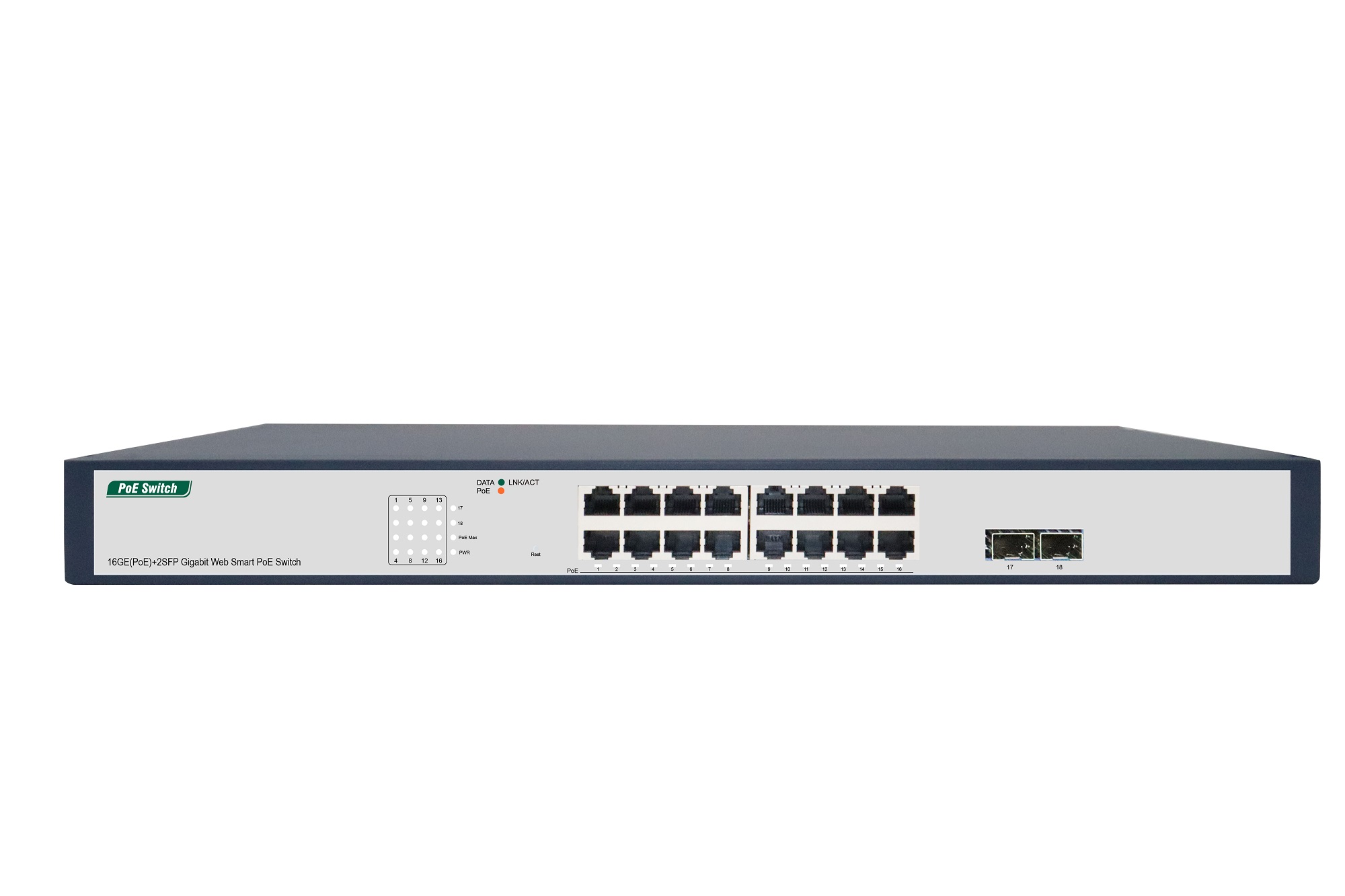 16GE(PoE)+2SFP Gigabit Web Smart PoE Switch