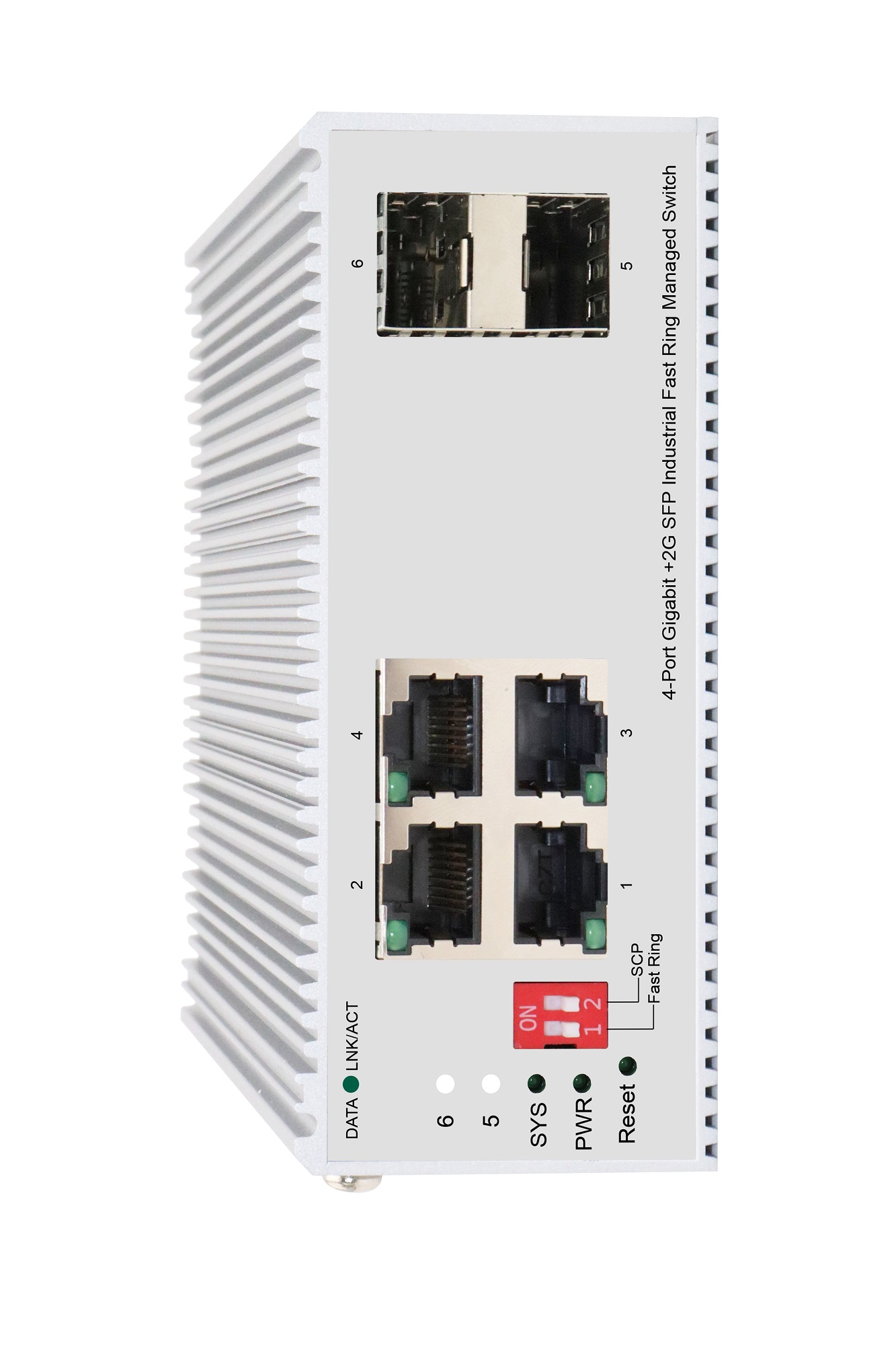 4-Port Gigabit +2G SFP Industrial Fast Ring Managed Switch