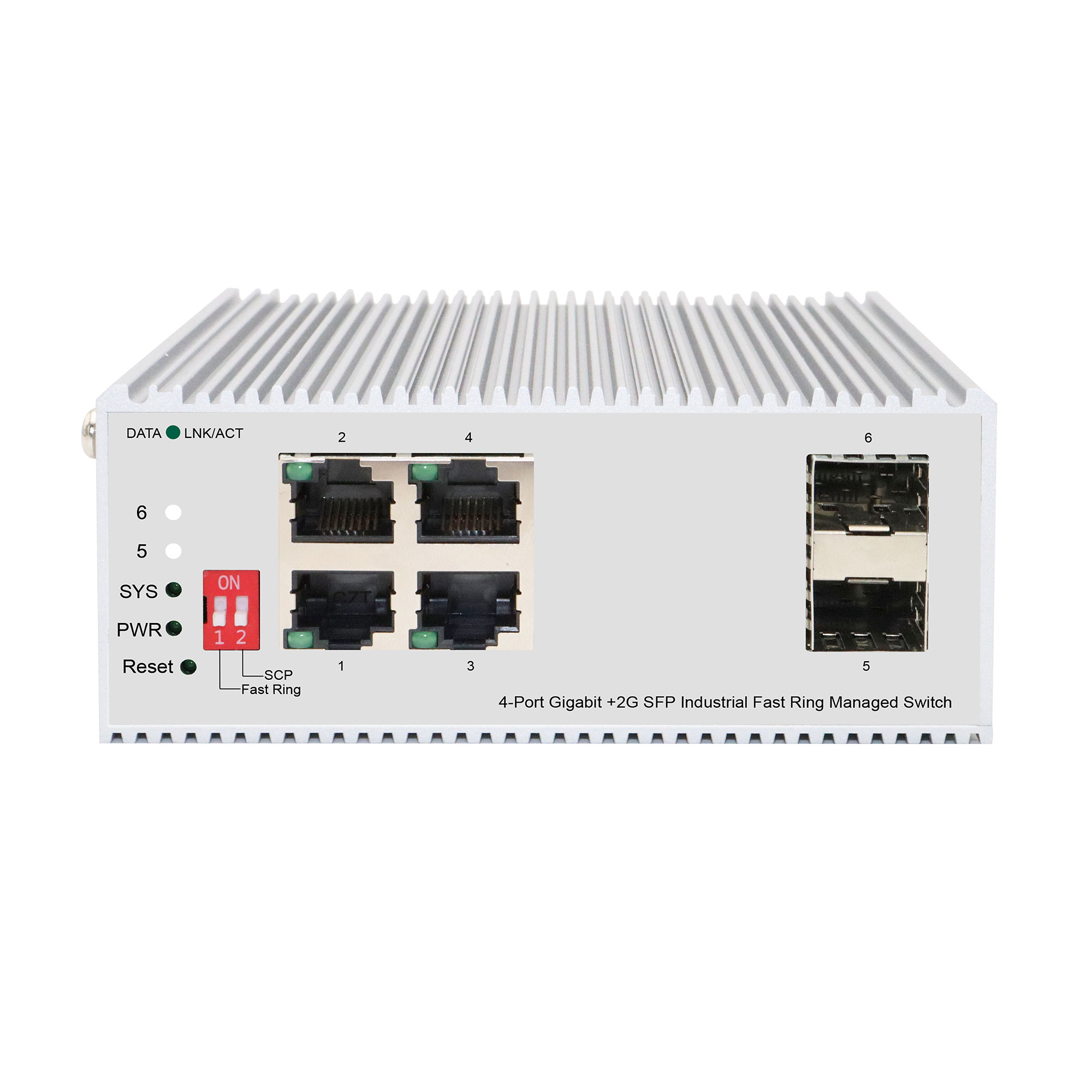 4-Port Gigabit +2G SFP Industrial Fast Ring Managed Switch