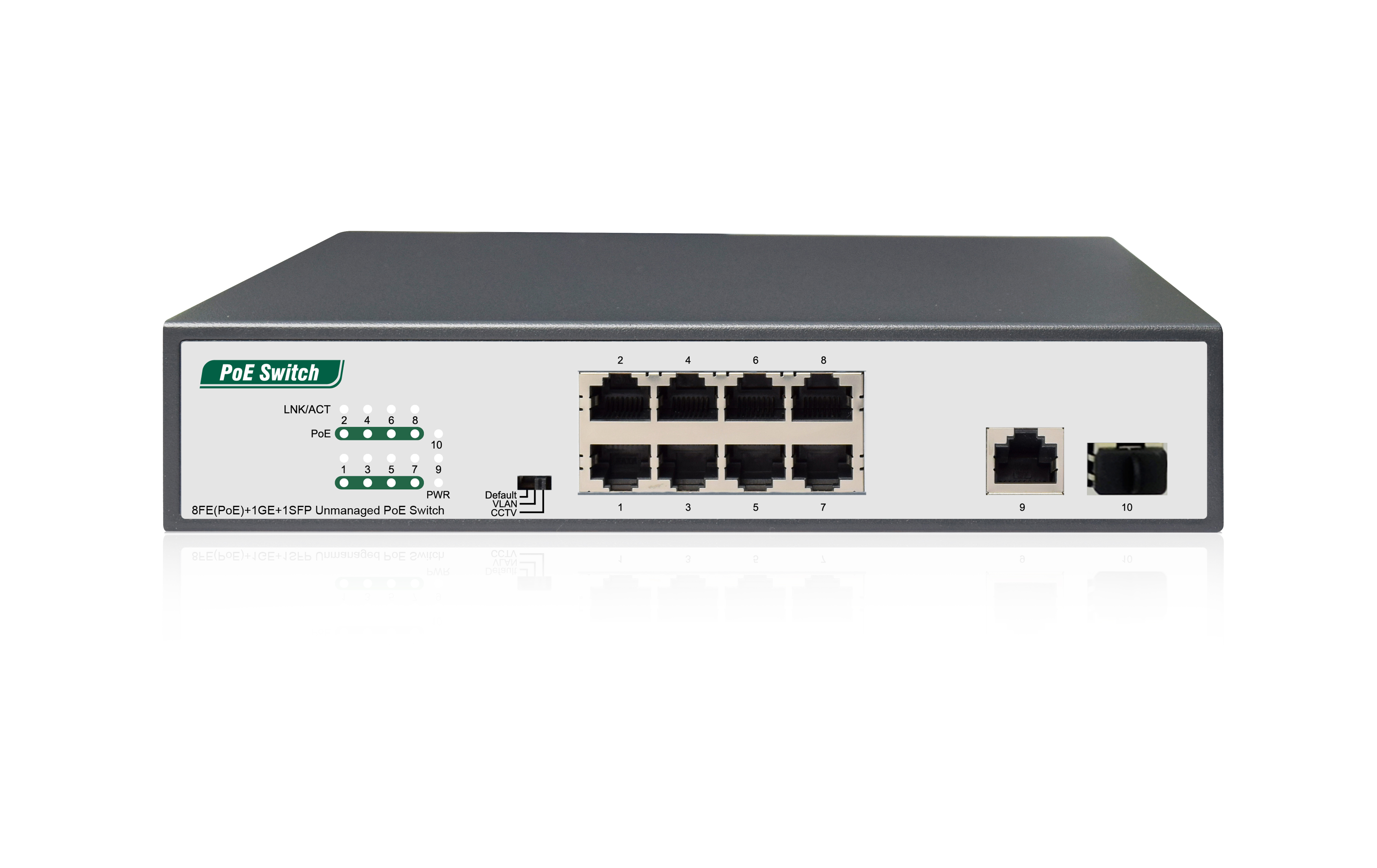 8FE(PoE)+1GE+1 SFP Unmanaged PoE Switch