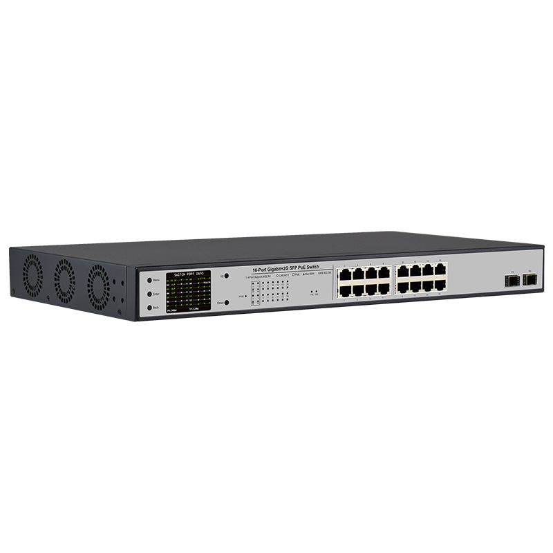 LCD display PoE switch