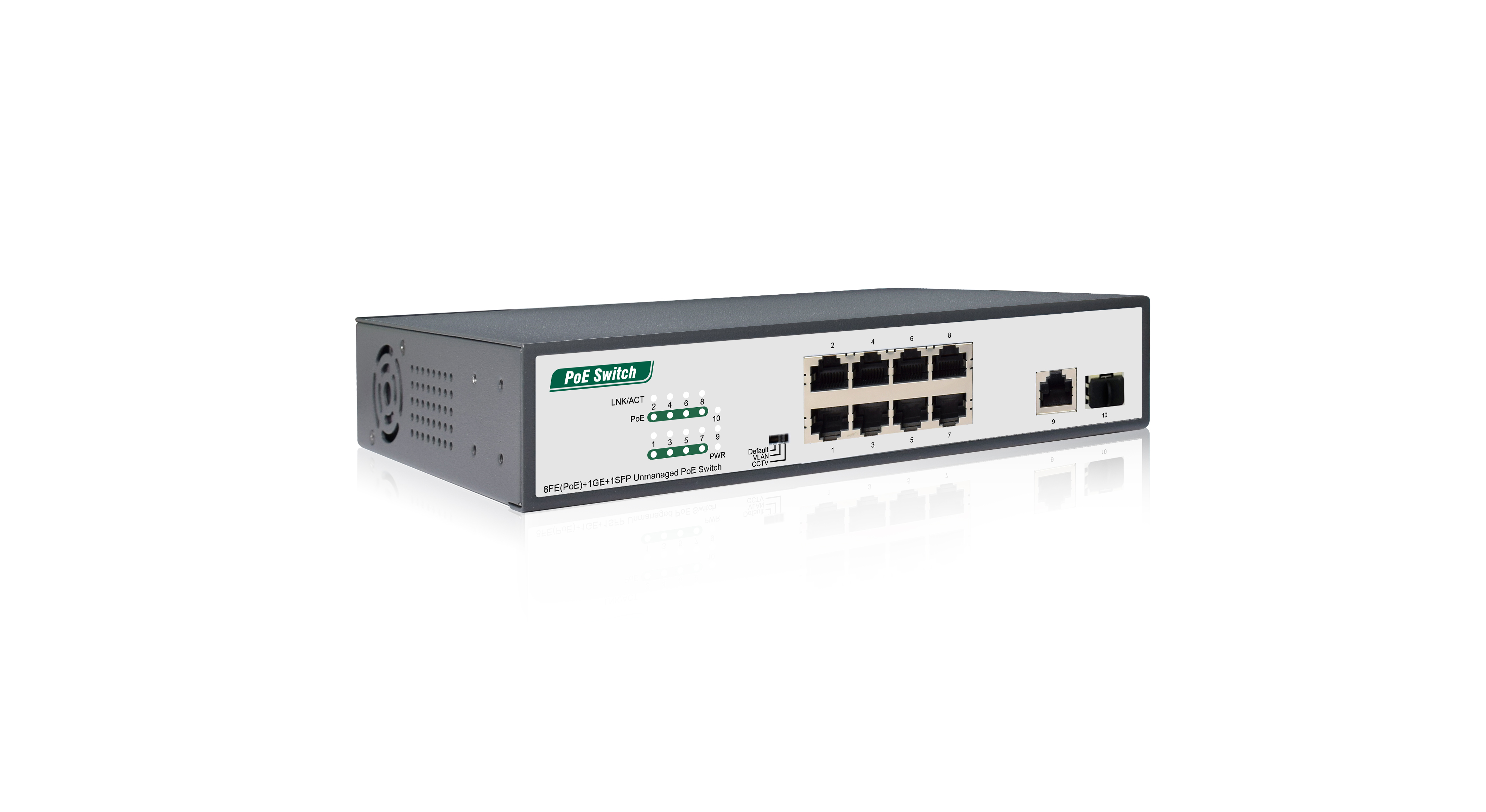 8FE(PoE)+1GE+1 SFP Unmanaged PoE Switch