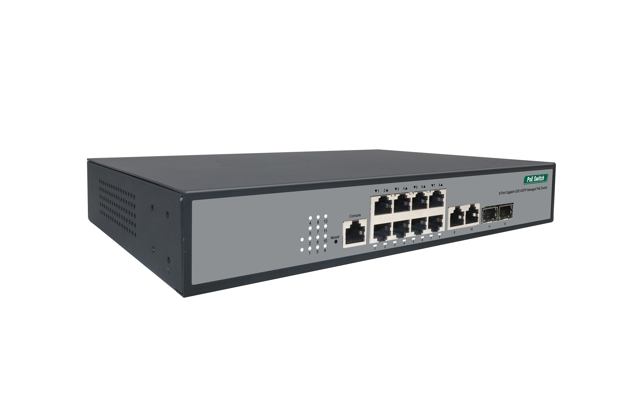 8-port Gigabit+ 2GE+2SFP Managed PoE Switch