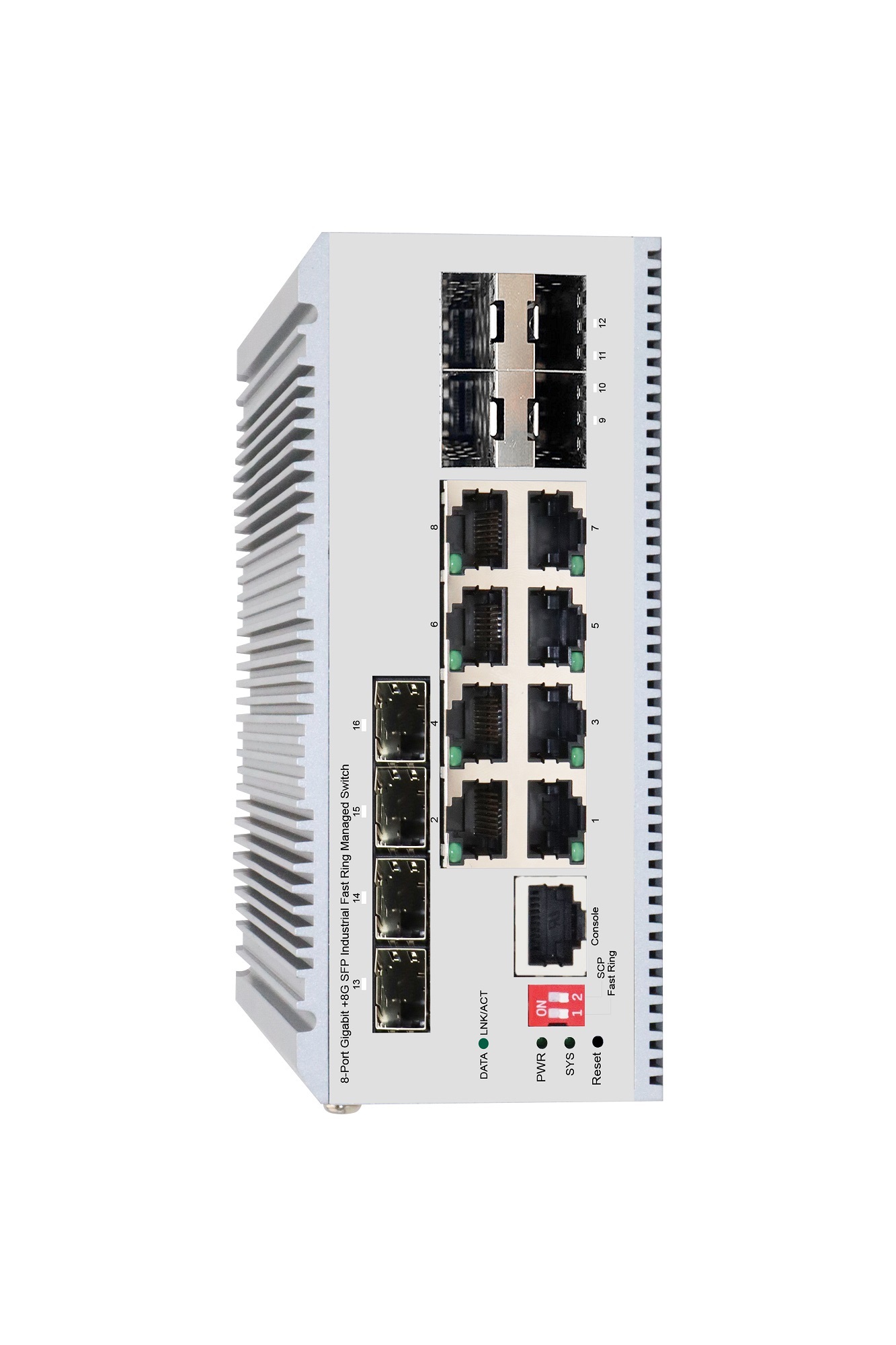 8-Port Gigabit +8G SFP Industrial Fast Ring Managed Switch