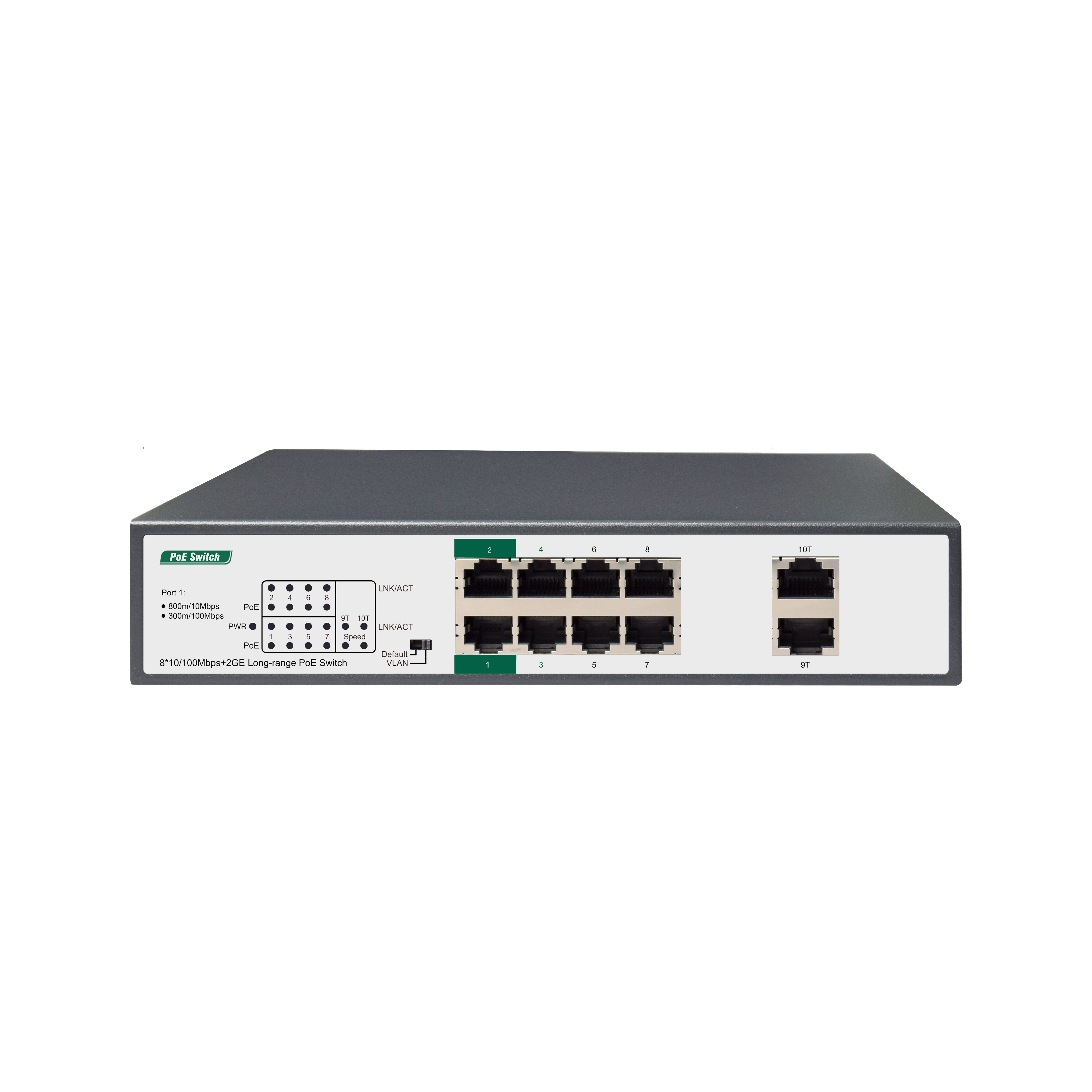 8*10/100Mbps+2GE Long-Range PoE Switch (Used with Long-Range Equipment)