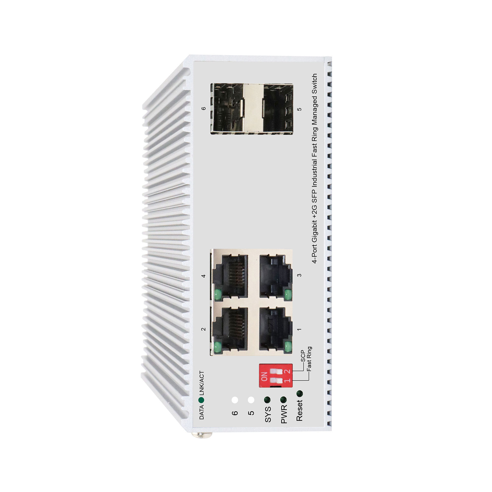 4-Port Gigabit +2G SFP Industrial Fast Ring Managed Switch