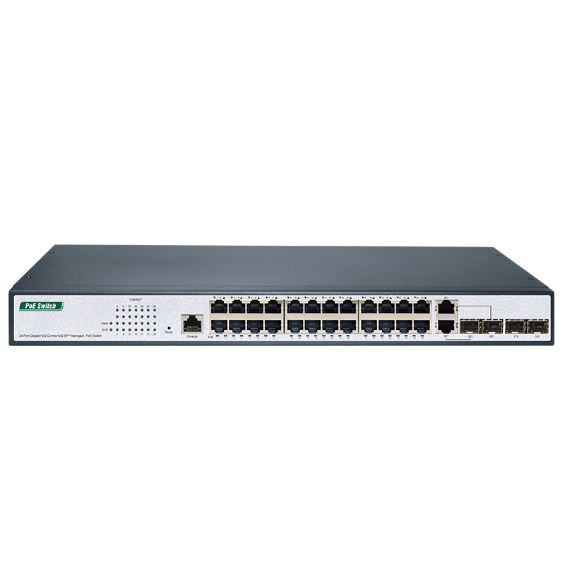 24-Port Gigabit+2G Combo+2G SFP Managed PoE Switch