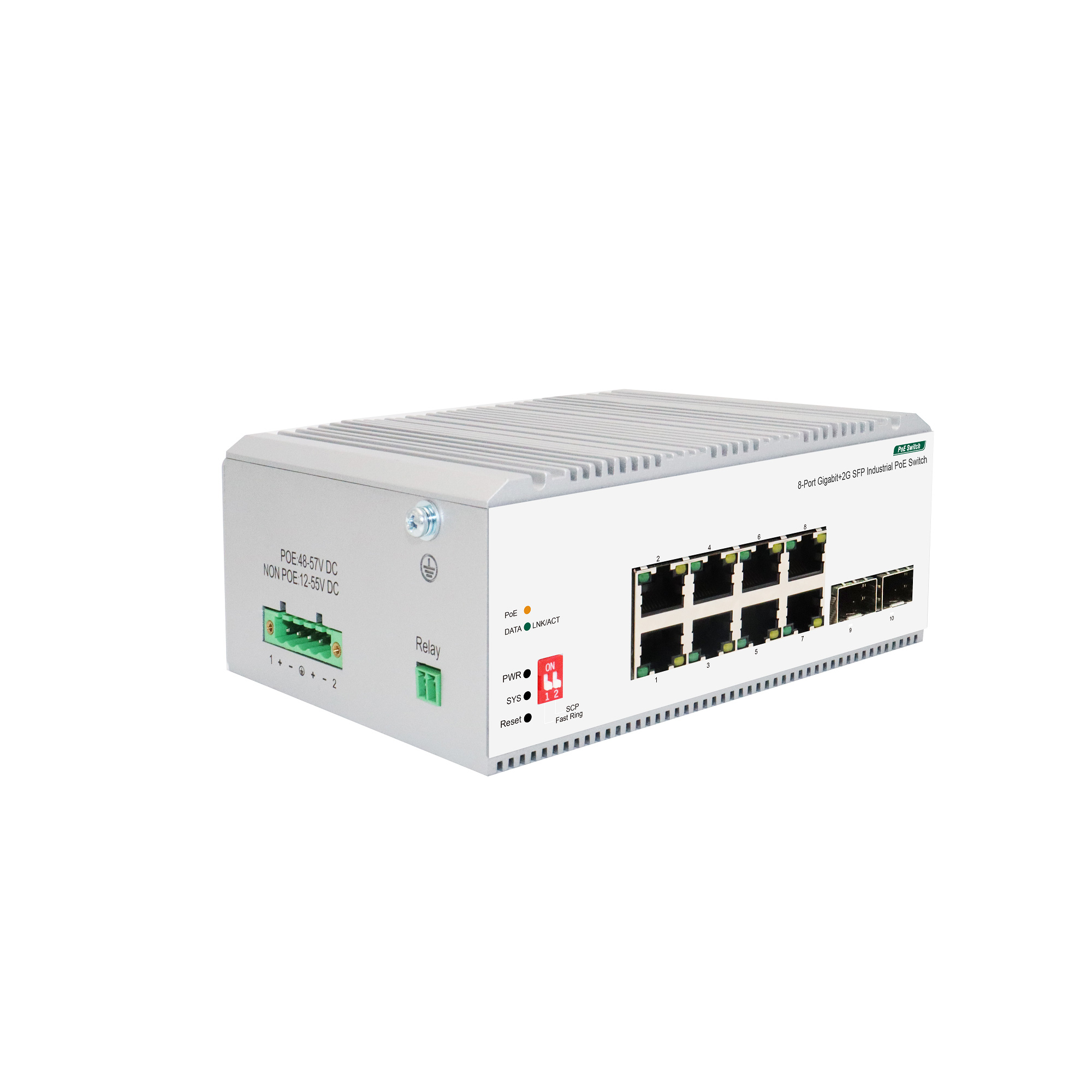 8-Port Gigabit+2G SFP Industrial PoE Switch