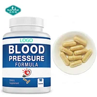 OEM Blood Pressure Supplement Vitamins Garlic Oliver Buchu Uva Ursi Juniper Berry Green Tea Hibiscus Hawthorn Capusles