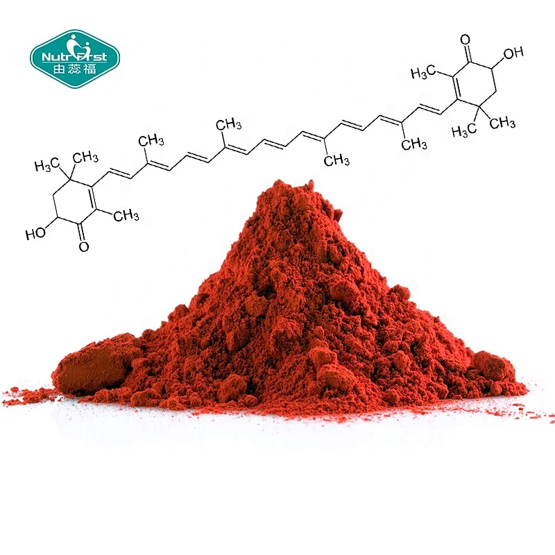 Polvo de astaxantina natural puro 100% Haematococcus Pluvialis 10%