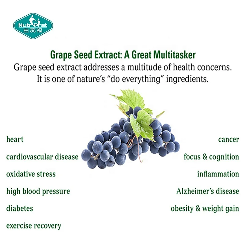 Promotes Skin Health Natural Highly Concentrated 95% Polyphenols Grape Seed Extract