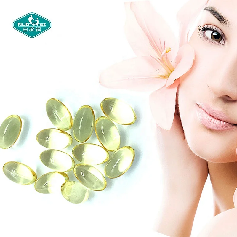 Producto de belleza, cápsulas de gelatina blanda, colágeno, vitamina E