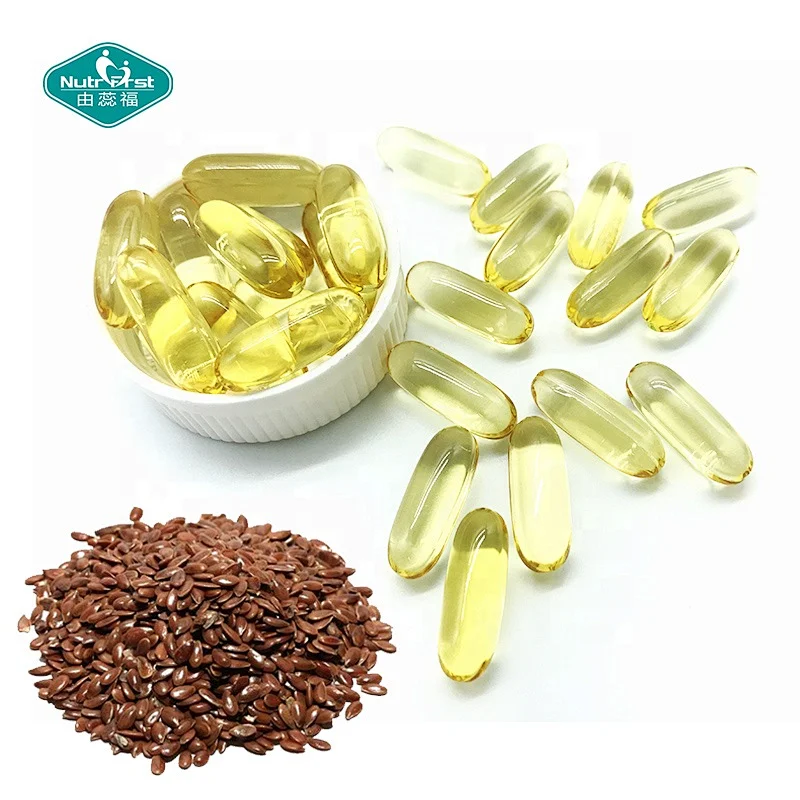 Cápsulas blandas de aceite de linaza veganas de alta calidad con omega 6