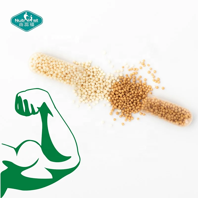 Suplemento de cápsulas de micropellets BCAA de liberación sostenida de nutrición deportiva