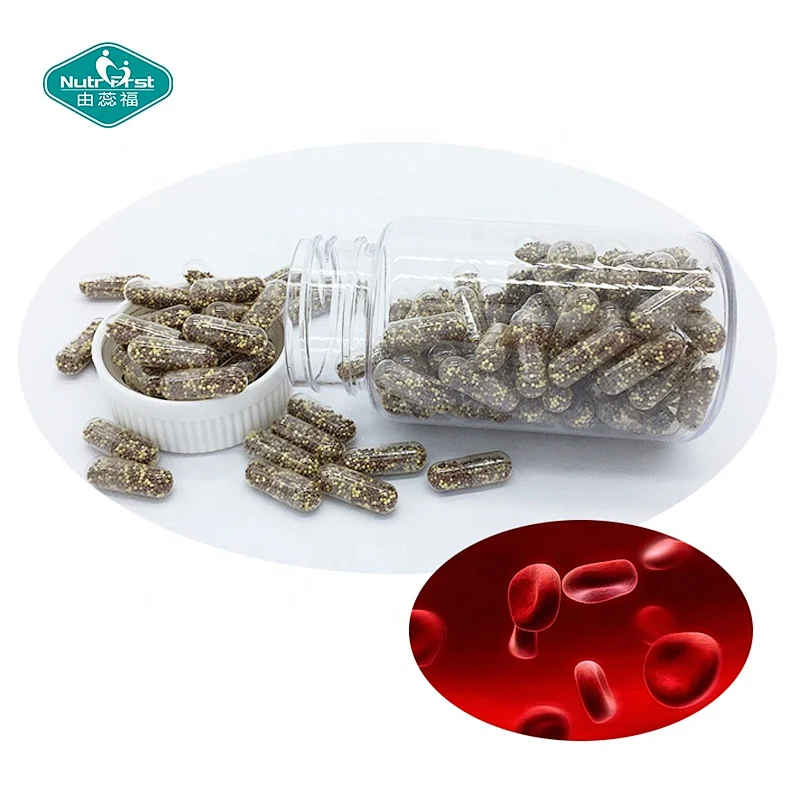 Extended Release Iron Supplement Ferrous Gluconate Folic Acid Vegan Capsules