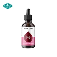 Private Label Mineral Nutrients Iron Supplement Oral Liquid Ferrous Gluconate Drops for Blood Health