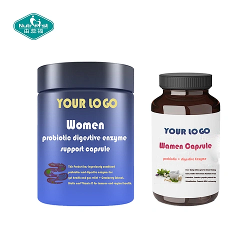 OEM Womens Digestive Enzyme Probiotics Supplement Capsule Support for Female Digestion and Urinary Health