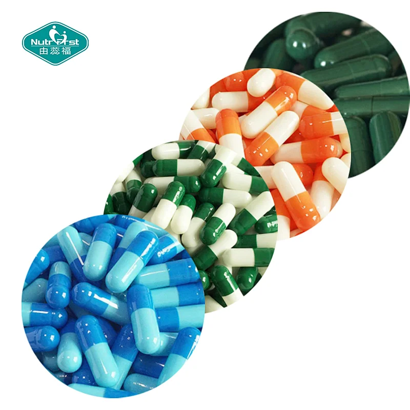 Nutrifirst Contract Customization White Red Printed Empty Gelatin Separated Capsules Shell GMP with All Size