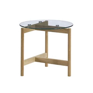 Modern clear glass coffee table round side table for living room furniture