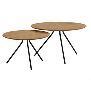 Design Coffee Table Wood Oak Veneer Coffee Table With Metal Legs