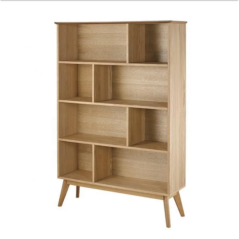 HOT Modern,classical high-quality wooden Bookcase,book shelf Cabinet Oak Veneer With Oak Legs Book Shelf - 9956
