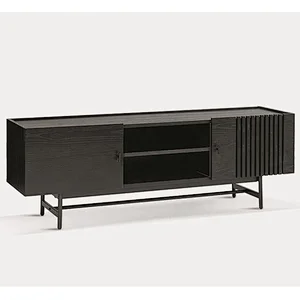 New design best price TV unit oak veneer metal frame TV stand for living room furniture in NC painting