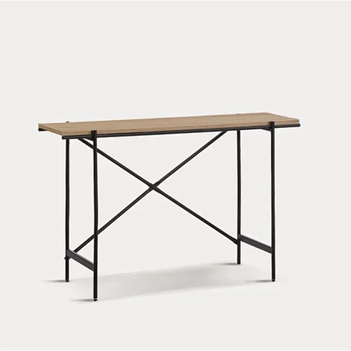Living Room Furniture Console table 18mm MDF board with oak veneer with metal legs-19009