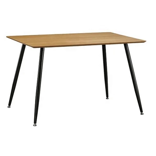 Wooden Dining Table Set Living Room Furniture Oak Veneer Dining Table With Metal Lges - 9637