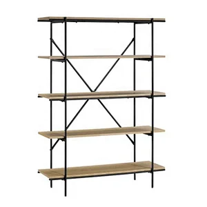 Modern style book shelf MDF board with metal frame scandinavian high quality book shelf