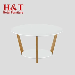 high quality home furniture table top center table, Mdf With Pu Painting Coffee Table With Oak Frame - 9934-R