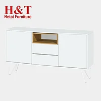 new design dining room furniture design dining sideboard Pu Painting Sideboard With Oak Legs - 9908