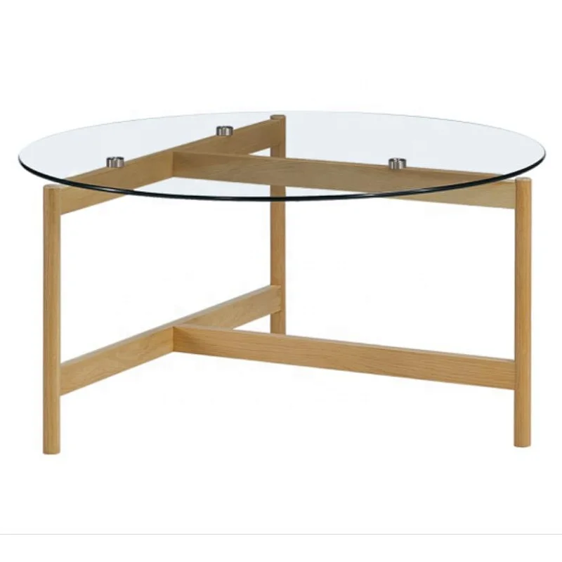 Hot sale tempered glass coffee table high quality round coffee table for living room furniture