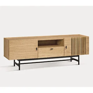 modern design MDF with oak veneer TV unit high quality TV stand for living room furniture