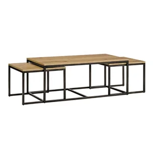 Modern Coffee Table Wood Oak Veneer Coffee Table With Metal Legs - 1313-L/S