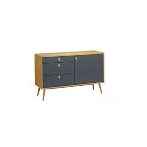 new design MDF with oak veneer sideboard high quality storage cabinet with oak legs